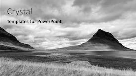  Presentation with iceland location famous place kirkjufellsfoss - Presentation theme enhanced with stunning-and-famous-kirjkufell-arrowhead background and a light gray colored foreground