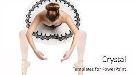  Presentation with pancake - Beautiful slide deck featuring stunning ballet dancer in traditional pancake performance outfit backdrop and a pink colored foreground