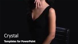  Presentation with hollywood - Presentation theme consisting of stunning black haired model posing in vintage style like a hollywood actress background and a black colored foreground