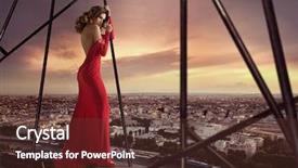  Presentation with beauty - PPT layouts with stunning brunette beauty background and a tawny brown colored foreground