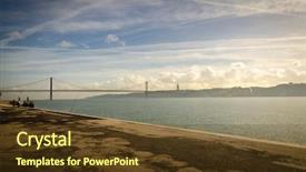  Presentation with heritage - Presentation theme featuring stunning capital city of portugal background and a tawny brown colored foreground