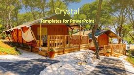  Presentation with teepee - Slide deck enhanced with stunning-glamping-with-teepee-camping background and a tawny brown colored foreground