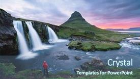  Presentation with iceland location famous place kirkjufellsfoss - Cool new PPT layouts with stunning icelandic landscape kirkjufellsfoss waterfall backdrop and a ocean colored foreground