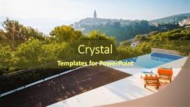  Presentation with infinity - Presentation theme with stunning-infinity-swimming-pool background and a tawny brown colored foreground