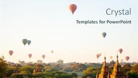  Presentation with hot air balloons - Amazing presentation theme having stunning-landscape-view-of-hot backdrop and a sky blue colored foreground