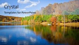  Presentation with fall lake - Cool new theme with stunning new england lake backdrop and a  colored foreground