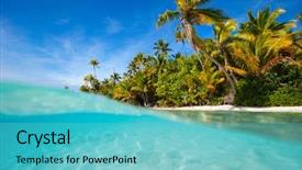  Presentation with pacific island - Audience pleasing presentation theme consisting of stunning one foot island backdrop and a seafoam green colored foreground