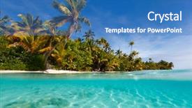  Presentation with pacific island - Colorful PPT theme enhanced with stunning one foot island backdrop and a teal colored foreground