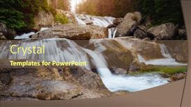  Presentation with flowing wallpaper - Presentation theme featuring stunning-scenery-of-the-rapids background and a tawny brown colored foreground