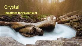  Presentation with flowing wallpaper - Presentation design consisting of stunning-scenery-of-the-rapids background and a tawny brown colored foreground