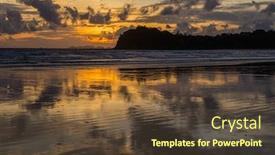  Presentation with sunset beach - Cool new slides with stunning-sunset-on-the-untouched backdrop and a tawny brown colored foreground