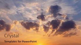  Presentation with nature river - PPT theme having stunning-sunset-view-over background and a gold colored foreground