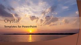  Presentation with nature river - Slide deck featuring stunning-sunset-view-over background and a coral colored foreground