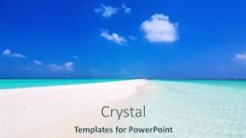  Presentation with turquoise beach - Slide deck enhanced with stunning-tropical-beach-and-turquoise background and a sky blue colored foreground