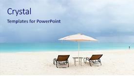  Presentation with 2 chairs - Theme enhanced with stunning tropical beach in turk background and a sky blue colored foreground