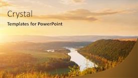  Presentation with nature river - Slide set enhanced with stunning-view-of-the-sinuous background and a lemonade colored foreground