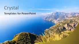  Presentation with coast - Slide set enhanced with stunning-view-over-amalfi-coast background and a light blue colored foreground