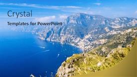  Presentation with trail - Presentation design enhanced with stunning-view-over-amalfi-coast background and a light blue colored foreground