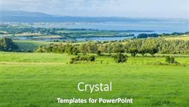  Presentation with ireland - Theme enhanced with stunning-view-over-countryside-fields background and a tawny brown colored foreground