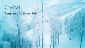  Presentation with winter scene - PPT theme consisting of stunning-winter-alpine-snow-scene background and a cool aqua colored foreground