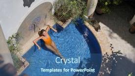  Presentation with moroccan - Presentation featuring stunning woman in beautiful moroccan pool background and a ocean colored foreground