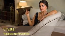  Presentation with black woman - Presentation design consisting of stunning-young-woman-in-black background and a  colored foreground