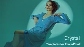  Presentation with hair dress - Cool new slide set with stunning-young-woman backdrop and a ocean colored foreground