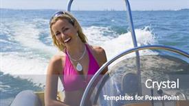  Presentation with driving - Audience pleasing presentation design consisting of stunningly beautiful young woman driving backdrop and a  colored foreground