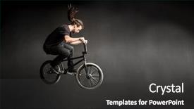  Presentation with bmx - Amazing PPT theme having stunt on his bmx backdrop and a dark gray colored foreground