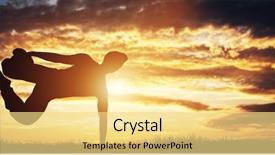  Presentation with young - Colorful slide set enhanced with stunts in the sunset parkour backdrop and a blonde colored foreground