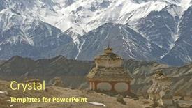  Presentation with stupa - Beautiful theme featuring stupa-in-the-himalayas-buddhistic backdrop and a tawny brown colored foreground
