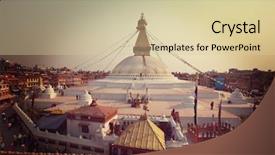  Presentation with stupa - Slide deck enhanced with stupa kathmandu nepal before earthquake background and a  colored foreground