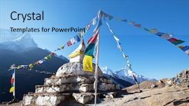  Presentation with stupa - Slides with stupa background and a light blue colored foreground