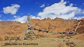 Presentation with ladakh - PPT theme enhanced with stupas-and-prayer-flags background and a coral colored foreground