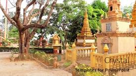  Presentation with monastery - Amazing slides having stupas-in-a-buddhist-monastery backdrop and a gold colored foreground