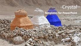 Presentation with symbol - PPT layouts enhanced with stupas-in-the-himalayas-buddhistic background and a gray colored foreground