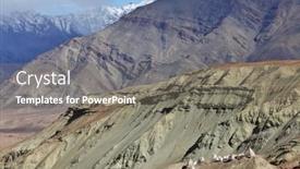  Presentation with symbol - Colorful slide set enhanced with stupas-in-the-himalayas-buddhistic backdrop and a gray colored foreground