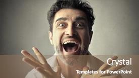  Presentation with slam dunk going - Colorful slide deck enhanced with stupefaction - happy man going crazy backdrop and a coral colored foreground