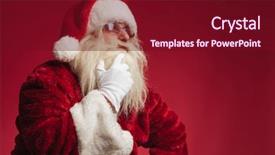  Presentation with santa - Theme consisting of stupefaction - pensive santa claus touching beard background and a  colored foreground