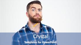  Presentation with funny - PPT theme enhanced with stupefaction - portrait of a funny man background and a  colored foreground