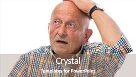  Presentation with isolated paw prints over white - Cool new presentation with stupefaction - portrait of astonished senior man backdrop and a coral colored foreground