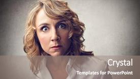  Presentation with frightened child - Amazing PPT theme having stupefaction - portrait of frightened woman backdrop and a  colored foreground