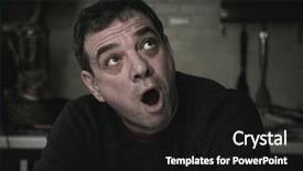  Presentation with people all ages - Cool new PPT layouts with stupefaction - portrait of middle-aged men real backdrop and a dark gray colored foreground