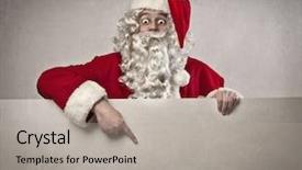  Presentation with santa - Presentation enhanced with stupefaction - santa claus indicating something background and a light gray colored foreground