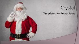  Presentation with santa claus and reindeers - Presentation theme consisting of stupefaction - santa claus standing surprised background and a  colored foreground