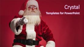  Presentation with finger - Slides featuring stupefaction - seated santa claus pointing his background and a  colored foreground