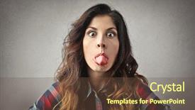  Presentation with girl scouts animated - Amazing presentation theme having stupid - girl doing silly jokes backdrop and a tawny brown colored foreground