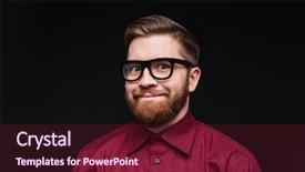  Presentation with eyeglasses - Cool new slides with stupid - smiling male nerd in funny backdrop and a tawny brown colored foreground