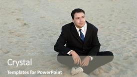  Presentation with sunset at venice beach palm - PPT theme with stupid day - young silly businessman background and a gray colored foreground