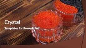  Presentation with sturgeon - Cool new PPT theme with sturgeon caviar in white crystal backdrop and a tawny brown colored foreground